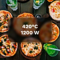 Teesa TSA3241-B Pec na pizzu SUPREME FUN 1200 W, 420 °C, dve vykurovacie telesá, čierna