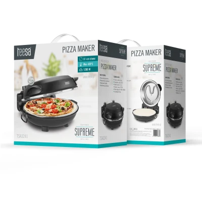 Teesa TSA3241-B Pec na pizzu SUPREME FUN 1200 W, 420 °C, dve vykurovacie telesá, čierna