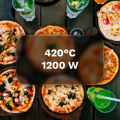 Teesa TSA3241-B Pec na pizzu SUPREME FUN 1200 W, 420 °C, dve vykurovacie telesá, čierna