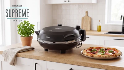 Teesa TSA3241-B Pec na pizzu SUPREME FUN 1200 W, 420 °C, dve vykurovacie telesá, čierna