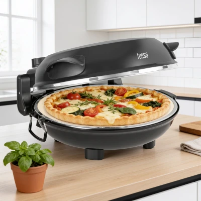 Teesa TSA3241-B Pec na pizzu SUPREME FUN 1200 W, 420 °C, dve vykurovacie telesá, čierna