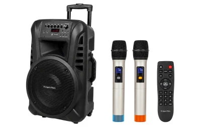 Kruger&Matz KM1712 Aktívny reproduktor (2 bezdrôtové UHF mikrofóny, SD, Bluetooth, FM, USB) 40 W