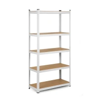 Humberg HR-847 Kovový skladovací regál, 5 polic, 875 kg, 180 x 90 x 40 cm, bílý