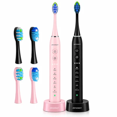 Berdsen 322021 Sonická zubná kefka Galaxy Duo, 6 hlavíc, sada 2 ks, čierna + ružová