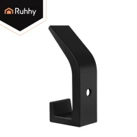 Ruhhy 27845 Nástenný vešiak 7 × 3 × 2 cm, sada 5 ks, čierna