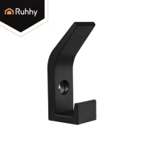 Ruhhy 27845 Nástenný vešiak 7 × 3 × 2 cm, sada 5 ks, čierna