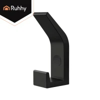 Ruhhy 27845 Nástenný vešiak 7 × 3 × 2 cm, sada 5 ks, čierna