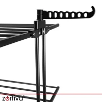 Zortiva 27129 Skládací sušák na prádlo na kolečkách 178 cm, 3 úrovně, černý