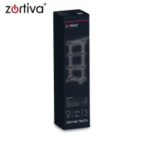 Zortiva 27129 Skládací sušák na prádlo na kolečkách 178 cm, 3 úrovně, černý