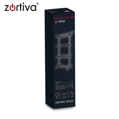 Zortiva 27129 Skládací sušák na prádlo na kolečkách 178 cm, 3 úrovně, černý