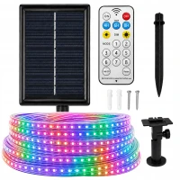 Verk 12471 Solární RGB LED pásek 10 m, IP65, dálkový ovladač, senzor soumraku