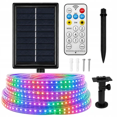 Verk 12471 Solární RGB LED pásek 10 m, IP65, dálkový ovladač, senzor soumraku