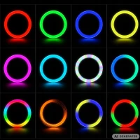 Verk 12485 LED RGB prstencová lampa s držákem na telefon, 10 W, USB, regulace jasu