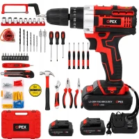Opex Tools 28034 Aku příklepová vrtačka-šroubovák 21 V, 2x baterie, příslušenství, kufřík