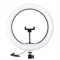 Verk 12486 LED prstencová lampa s držákem na telefon 35 cm, 3 barvy světla, USB