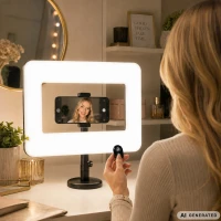 Verk 12487 LED lampa s držákem na telefon, 3 barvy světla, 12 úrovní jasu, USB-C