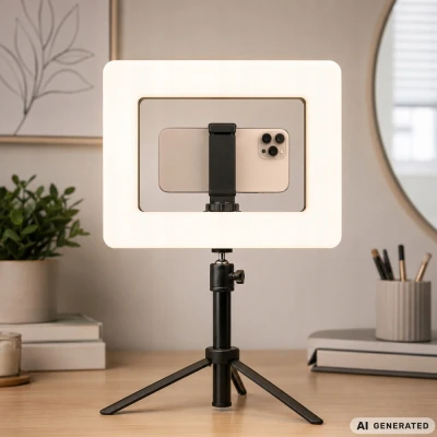 Verk 12487 LED lampa s držákem na telefon, 3 barvy světla, 12 úrovní jasu, USB-C