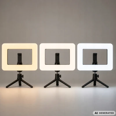 Verk 12487 LED lampa s držákem na telefon, 3 barvy světla, 12 úrovní jasu, USB-C