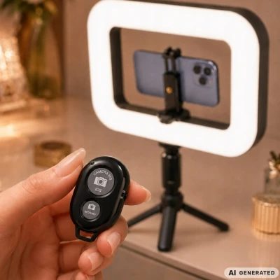 Verk 12487 LED lampa s držákem na telefon, 3 barvy světla, 12 úrovní jasu, USB-C