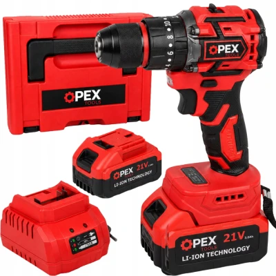 Opex Tools 28037 Akumulátorová vŕtačka a skrutkovač 21 V, 50 Nm, 2x akumulátor 3,0 Ah, kufrík