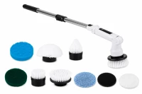 Verk 27638 Rotační čisticí kartáč teleskopický, 25 W, 8 nástavců, bílo-černý