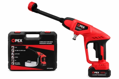 Opex Tools 28001 Akumulátorová tlaková umývačka 21 V, 12 bar, 2x 3 Ah, s príslušenstvom