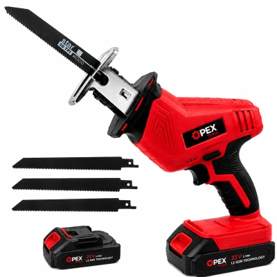 Opex Tools 28013 Akumulátorová šavlová pila 21 V, 200 W, 2x 1,5 Ah, 4 listy, kufřík