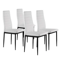 ModernHome DC855-4 Sada 4 jídelních židlí z eko kůže, bílá