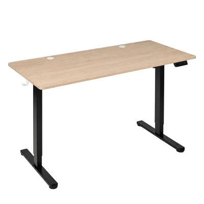 ModernHome JSD-C5-1-15 Elektrický stôl 140 × 60 cm, výškovo nastaviteľný 72-118 cm, svetlý dub