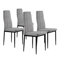 ModernHome DC860-4 Čalouněné židle do jídelny, sada 4 ks, šedé