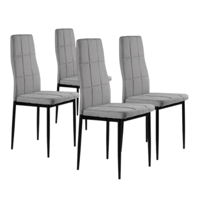 ModernHome DC860-4 Čalouněné židle do jídelny, sada 4 ks, šedé