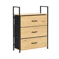 ModernHome GIC-C103-19 Komoda s 3 textilními zásuvkami 59 × 24 × 81 cm