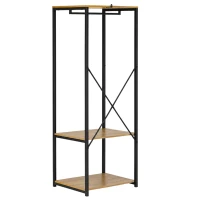 ModernHome GIC-HS17D-15 Volně stojící věšák s policemi 60 × 40 × 167 cm, světlý dub