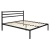 ModernHome GIC-BFWB02 Kovová posteľ s lamelovým roštom, 135 × 190 cm, čierny rám