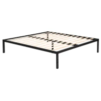 ModernHome GIC-BF02 Kovová postel s lamelovým roštem, 190×200 cm, černý rám