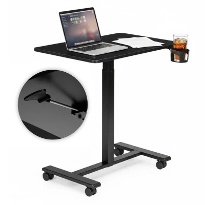 ModernHome JNI-PN01-1-1-NP Prenosný stolík na notebook 70 × 48 cm, s nastaviteľnou výškou 71,5 - 112 cm, čierny