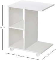 ModernHome PJJCFT0060 Stolík na kolieskach 58 x 45 x 35 cm, biely