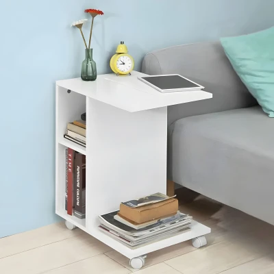ModernHome PJJCFT0060 Stolík na kolieskach 58 x 45 x 35 cm, biely