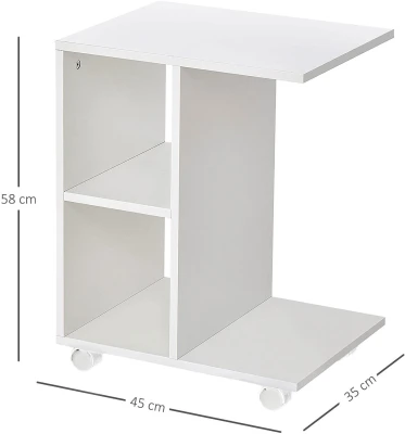 ModernHome PJJCFT0060 Stolík na kolieskach 58 x 45 x 35 cm, biely