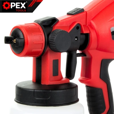 Opex Tools 28002 Akumulátorová striekacia pištoľ na farby 800 W, 21 V, 2x akumulátor 1,5 Ah, nádrž 1 l
