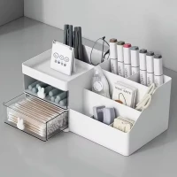 Verk 27645_B Stolní organizér na kosmetiku 23 x 15 x 11 cm, bílý