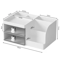 Verk 27645_B Stolní organizér na kosmetiku 23 x 15 x 11 cm, bílý