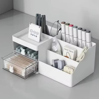 Verk 27645_B Stolní organizér na kosmetiku 23 x 15 x 11 cm, bílý