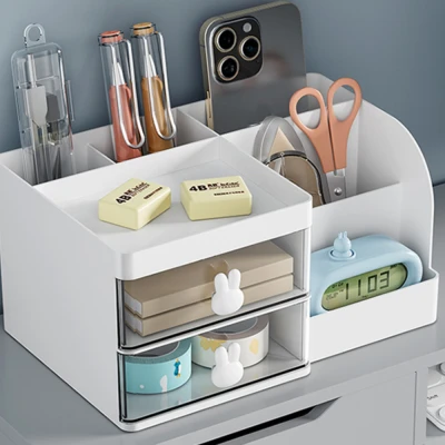 Verk 27645_B Stolní organizér na kosmetiku 23 x 15 x 11 cm, bílý