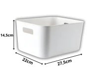Verk 27665 Plastový úložný box s úchyty 22 x 27,5 x 14,5 cm, bílý