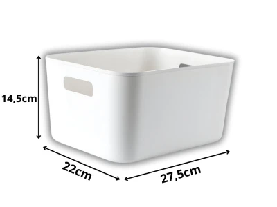 Verk 27665 Plastový úložný box s úchyty 22 x 27,5 x 14,5 cm, bílý
