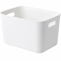 Verk 27666 Plastový úložný box s úchyty 32 x 25 x 19,5 cm, bílý