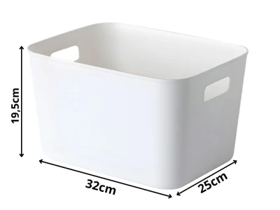 Verk 27666 Plastový úložný box s úchyty 32 x 25 x 19,5 cm, bílý