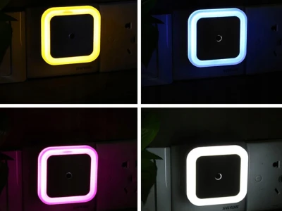 Verk 27416 LED nočné svetlo do zásuvky so senzorom súmraku, modré