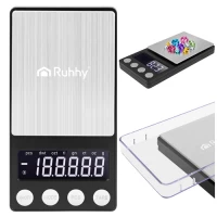 Ruhhy 27932 Digitálna vrecková váha 500 x 0,01 g, čierna